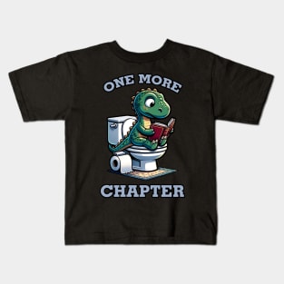 One More Chapter Dinosaur Reading in Toilet Book Lover Kids T-Shirt